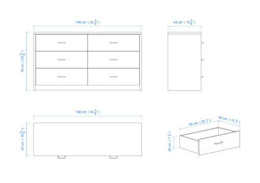 Nook 6 Drawer Dresser - Image 3